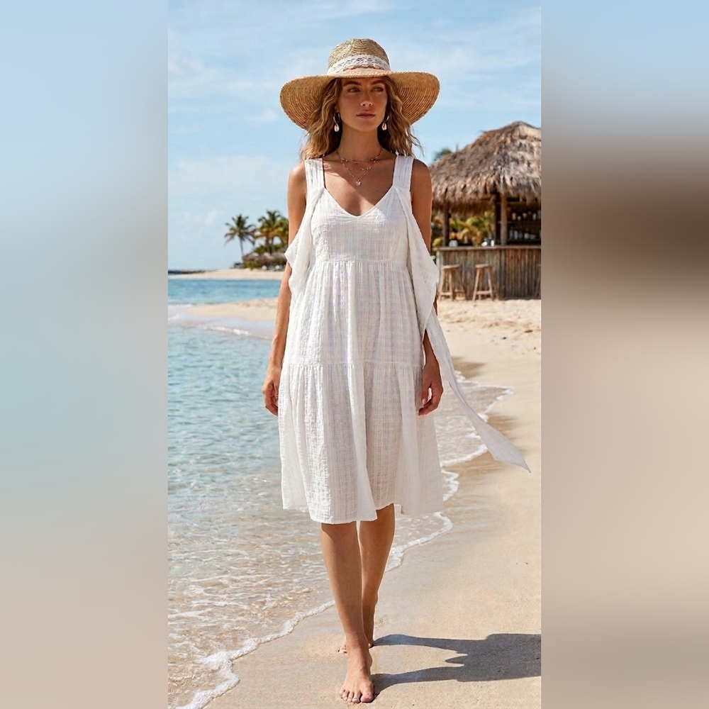 Lulus Stunning Vacay Summer Dress Sz M Open Back New